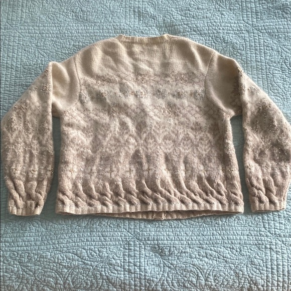 Vintage Lambs Wool Cardigan with Bead Embellishments - Picture 5 of 5